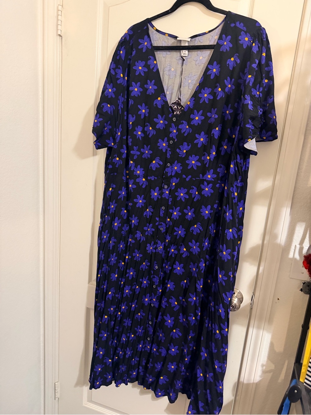 Ava & Viv Black Maxi Dress with Blue Floral Print